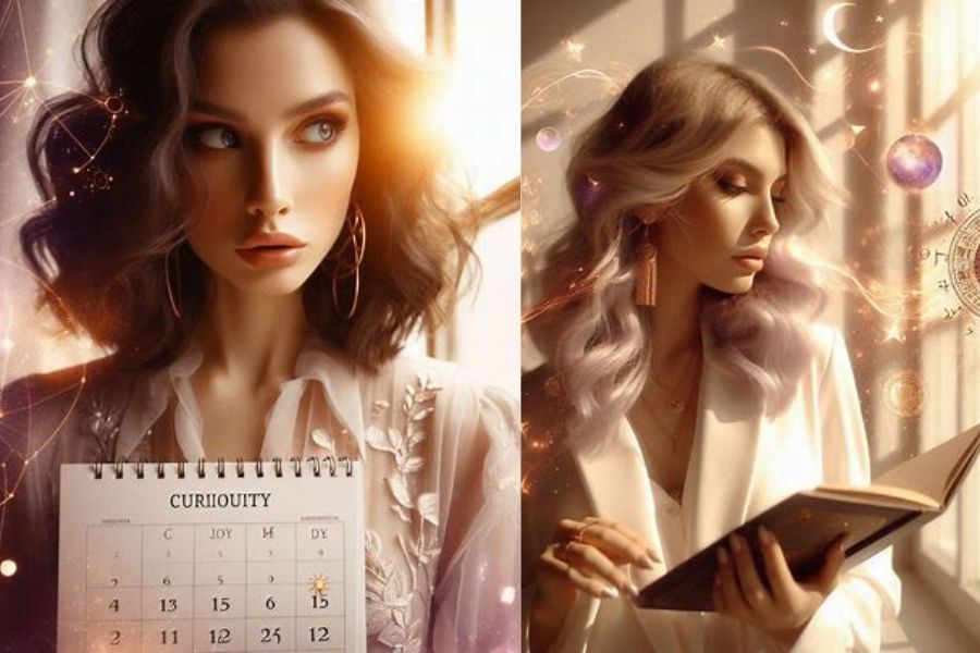 Stylish woman holding a calendar, planning outfits based on birth date numbers — a practical example of the numerology of your wardrobe.