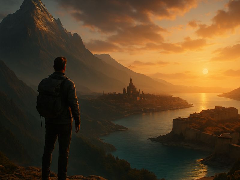 a man standing on the top of a mountain looking at teh best travel destinations in Europe.