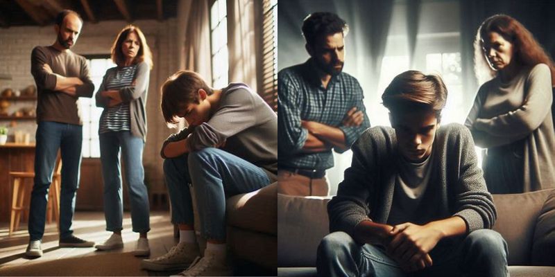 parents confronting the child,