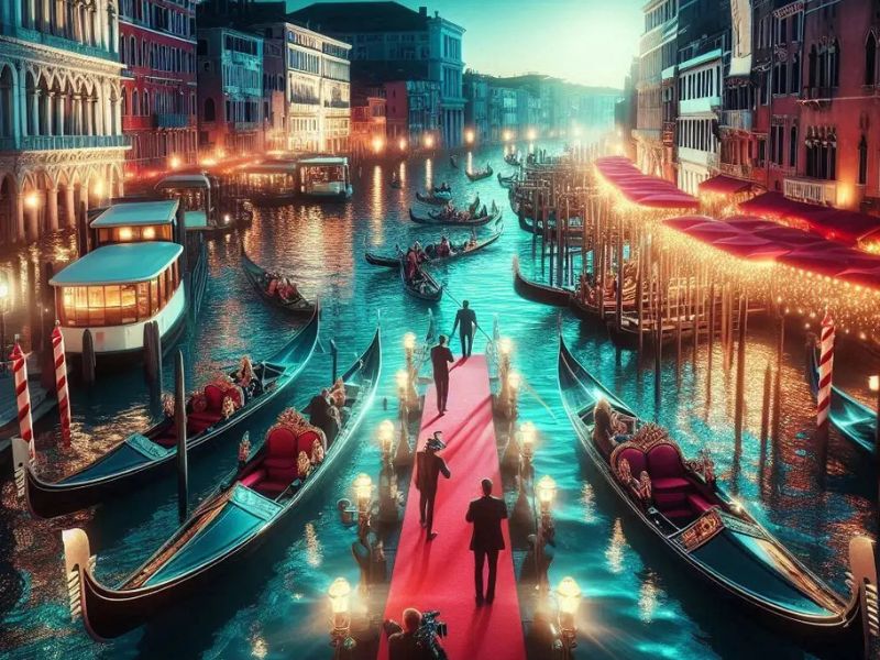 Futuristic skyline with glowing infrastructure and airborne vehicles, representing visionary destinations and immersive travel experiences."