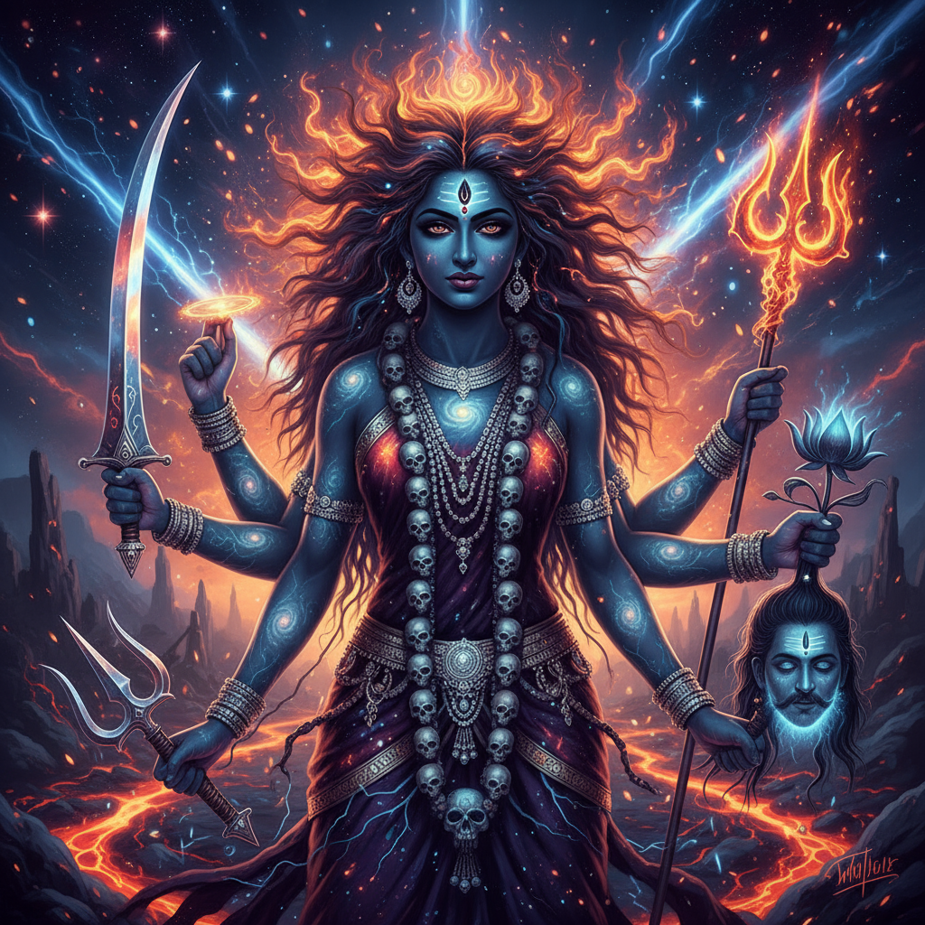 Maa Kali is the fierce goddess in hindu dharma, she slays demons and attachments and ego