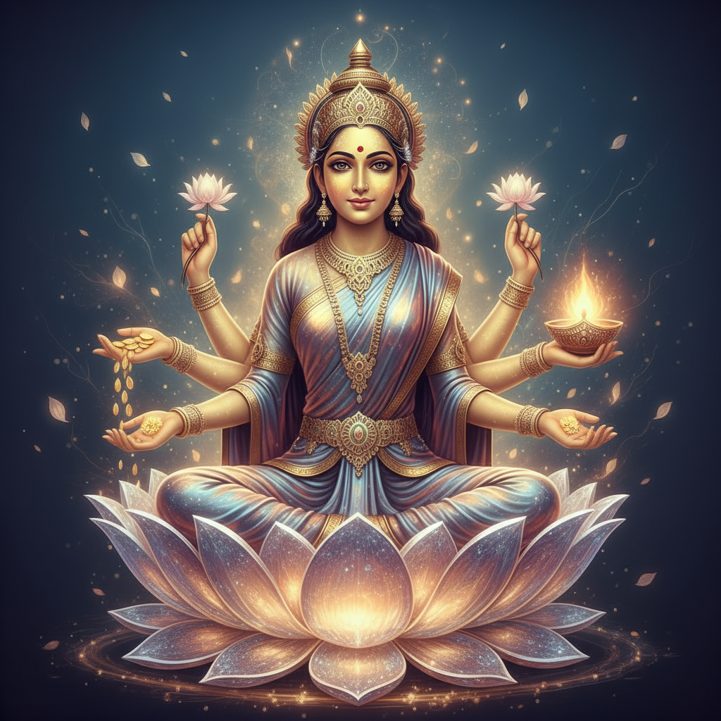 this is an image of maa laxmi, the goddess of wealth in hindu dharma