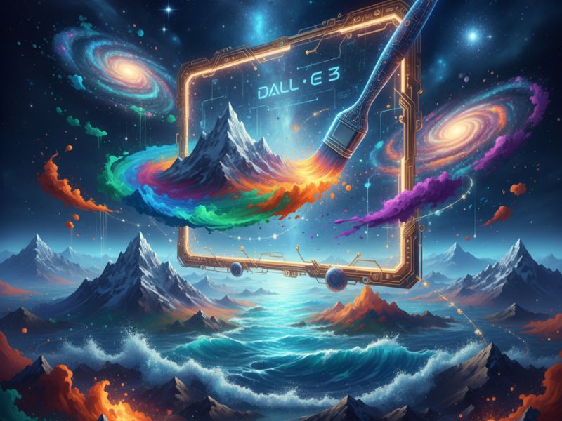 Mirrored pathways and glowing orbs connecting celestial realms—symbolizing symmetry and dreamlike aesthetics in DALL-E 3 guide."