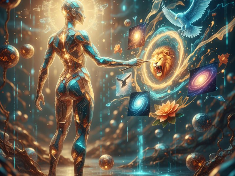 Futuristic city with glowing structures and floating rings—illustrating advanced visual styles and environment generation in DALL-E 3 guide."