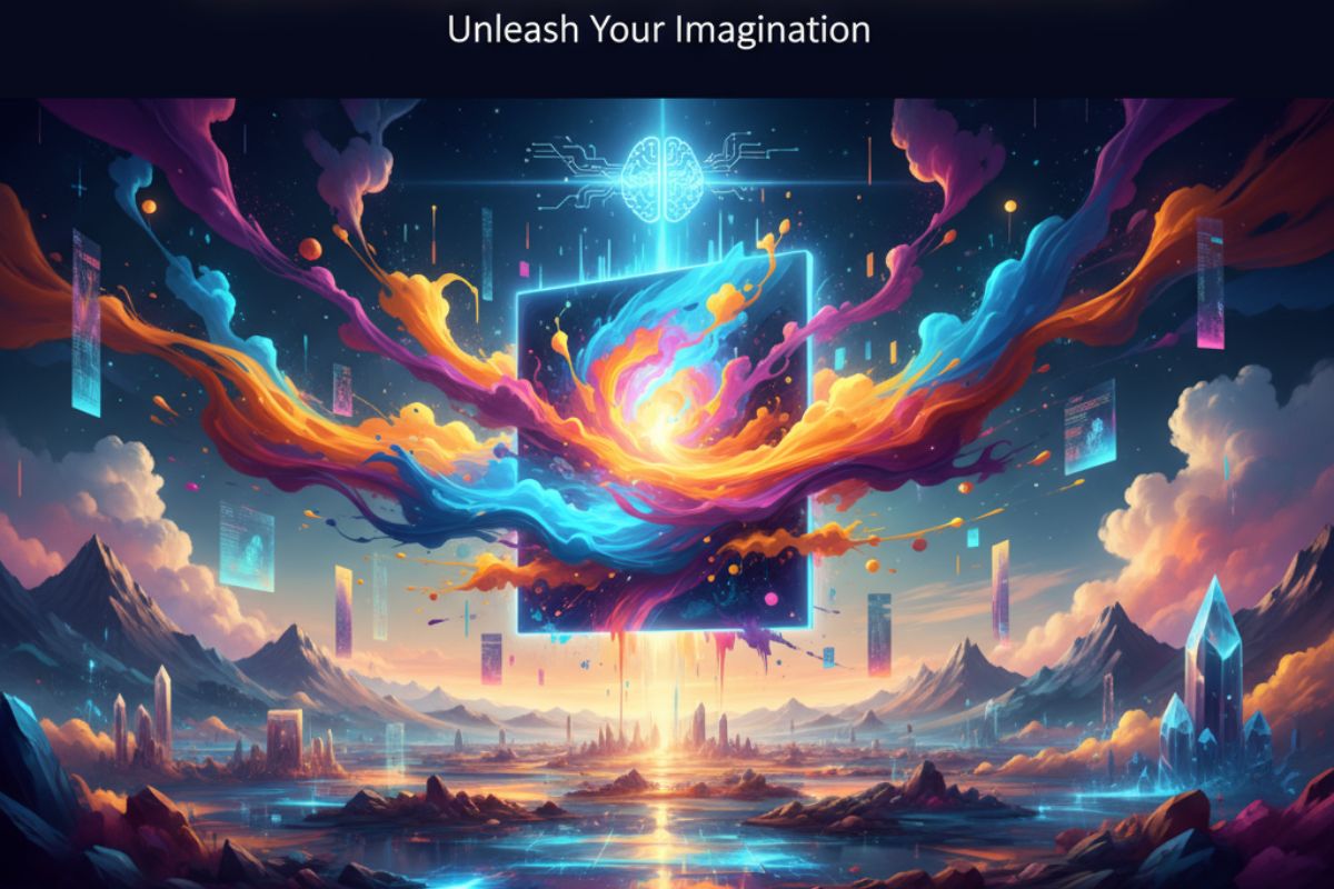 "Phoenix-like creature soaring through a fantastical sky with glowing text—evoking creative freedom and visionary storytelling powered by Canva AI design."