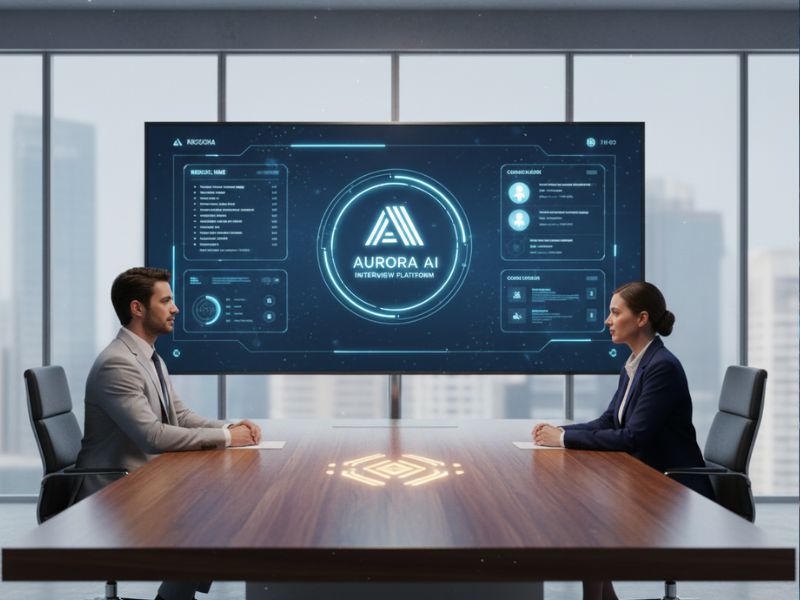 Formal assessment setup with AI recruitment tool showing metrics and review interface